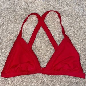 red bathing suit top